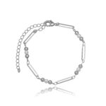 Pulseira de Pérolas e Elos Ródio Branco