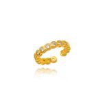Anel com Micro Zirconia Regulável Dourado
