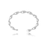 Bracelete Torcido Ródio Branco