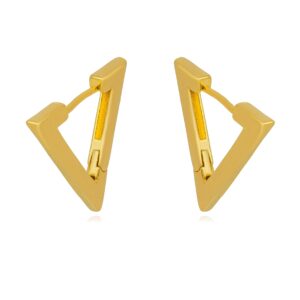 Brinco Argola Triângulo Dourado