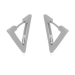 Brinco Argola Triângulo Ródio Branco