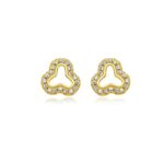 Brinco com Bordas Micro Zircônia Dourado