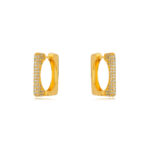 BRINCO ARGOLA MICRO ZIRCÔNIA DOURADO