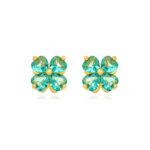 BRINCO FLOR CRISTAIS TURMALINA