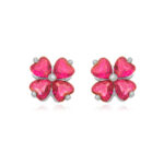 BRINCO FLOR CRISTAIS RUBI