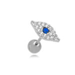 piercing de Orelha Olho grego Cravejado