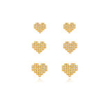 BRINCO TRIO CORAÇÃO DOURADO