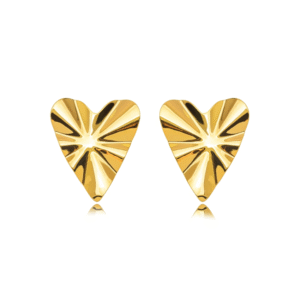 Brinco de Coração Detalhado Dourado