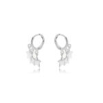BRINCO ARGOLA ESTRELAS RÓDIO BRANCO