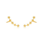 Brinco Ear Cuff Flor Micro Zircônia Dourado