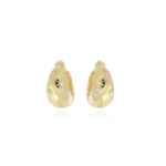 Brinco de Argola Cravejado Cristal Dourado