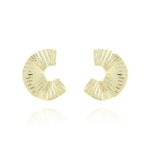 Brinco Meia Argola Texturizada Dourado